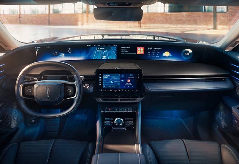 A large panoramic display is shown on the dashboard of a 2024 Lincoln Nautilus® SUV | Bob Maxey Lincoln in Detroit MI